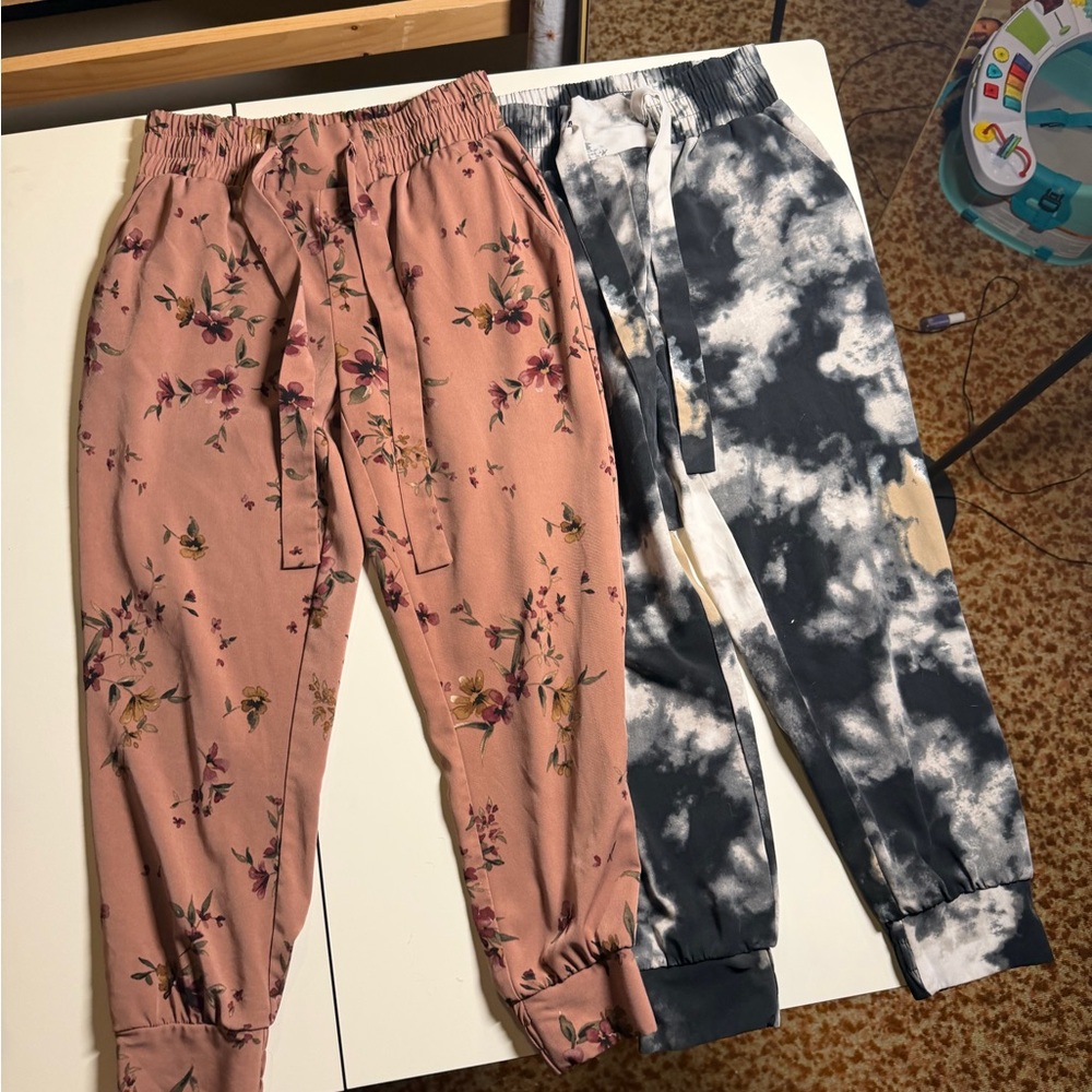 Floral and Tie-Dye Women Jogger Pants